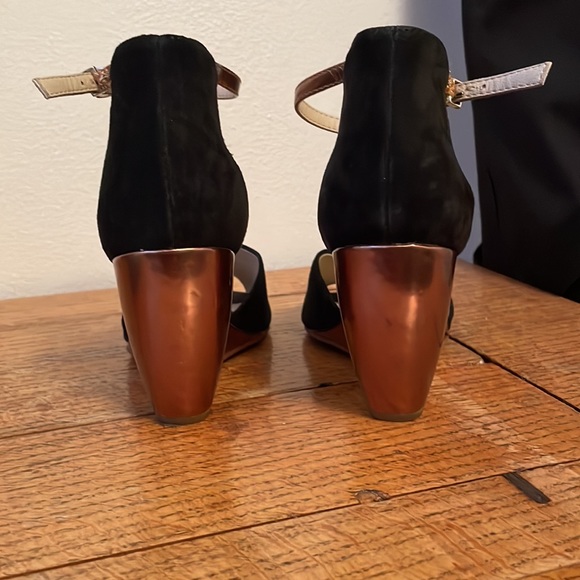 Leather seychelles peep toe wedges - Picture 3 of 7